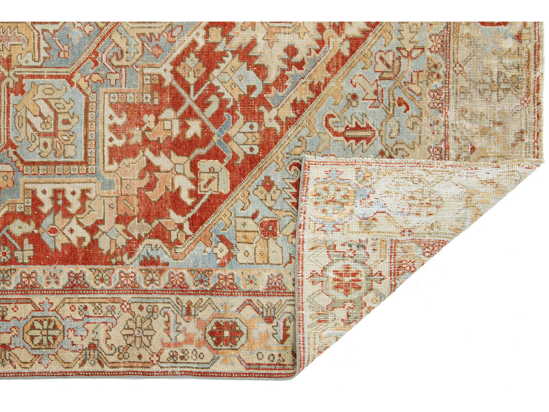 Antique Heriz Wool Rug 7 X 10