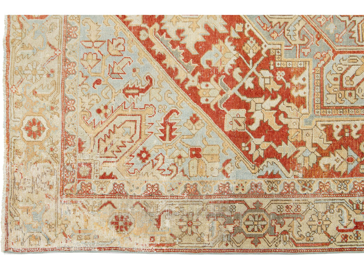 Antique Heriz Wool Rug 7 X 10