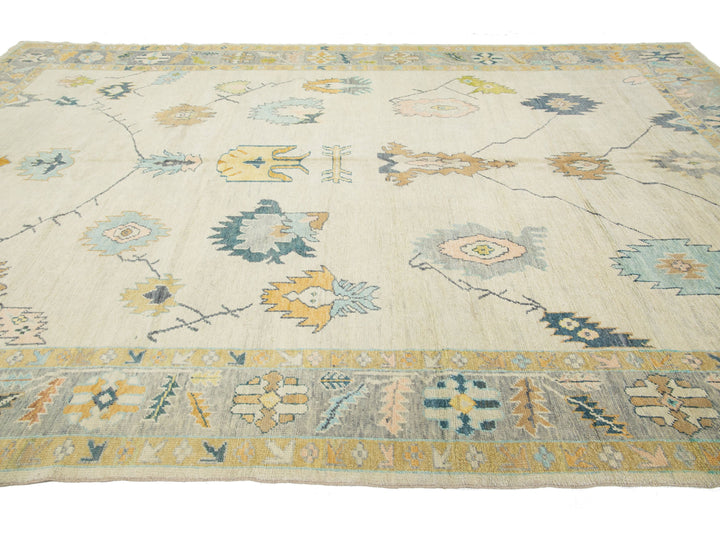 Modern Turkish Oushak Wool Rug 10 X 15