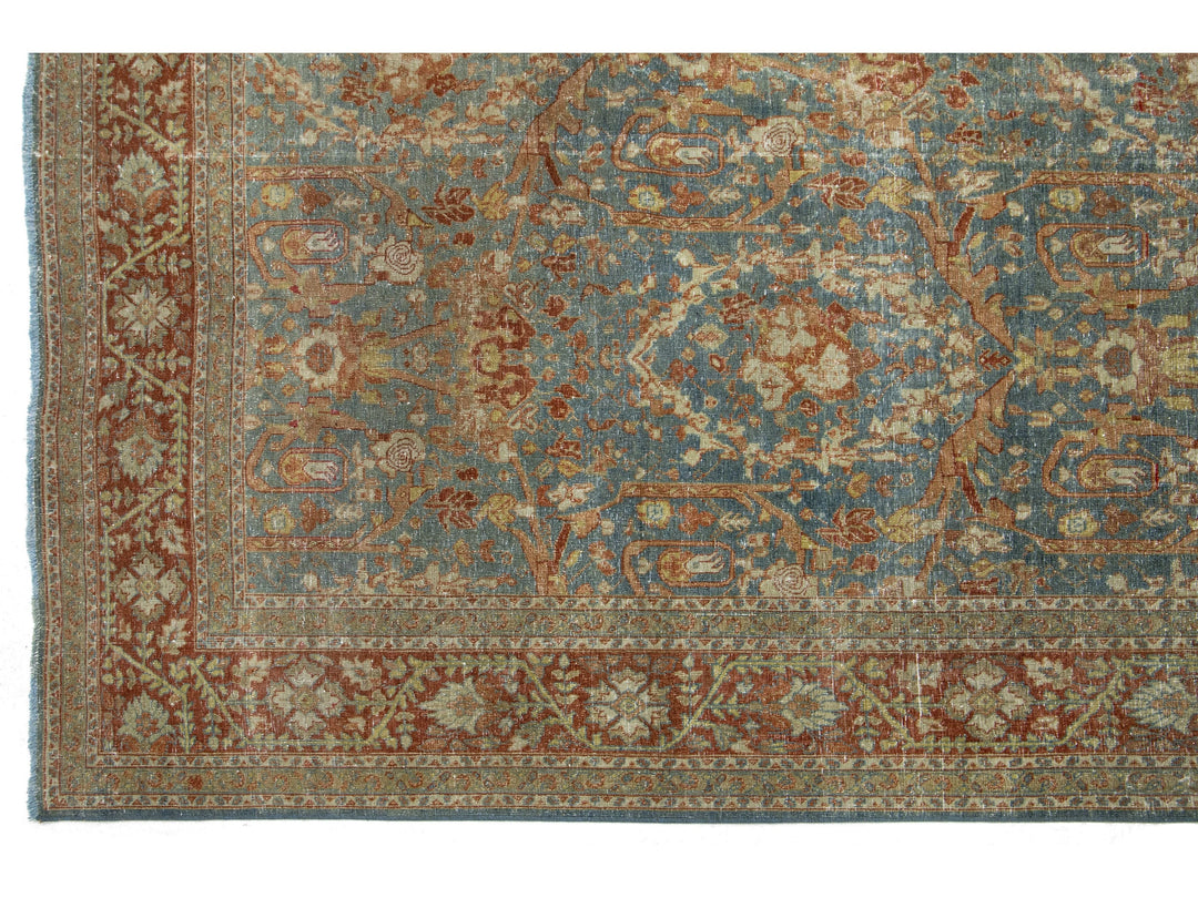 Antique Tabriz Wool Rug 7 X 10