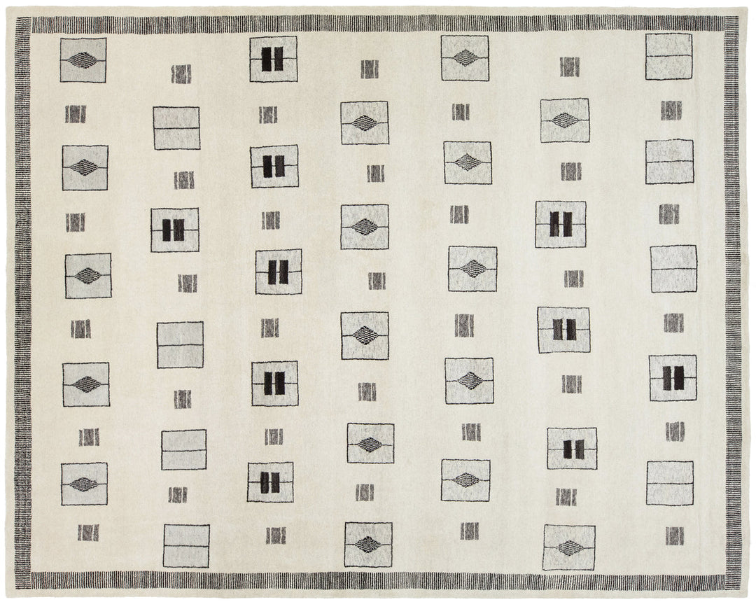 Modern Moroccan Wool Rug 12 X 15