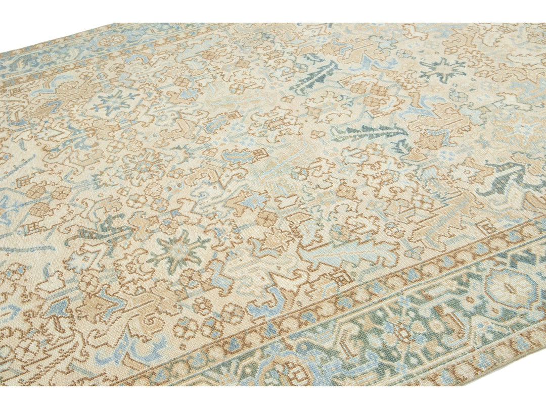 Antique Heriz Wool Rug 7 X 10
