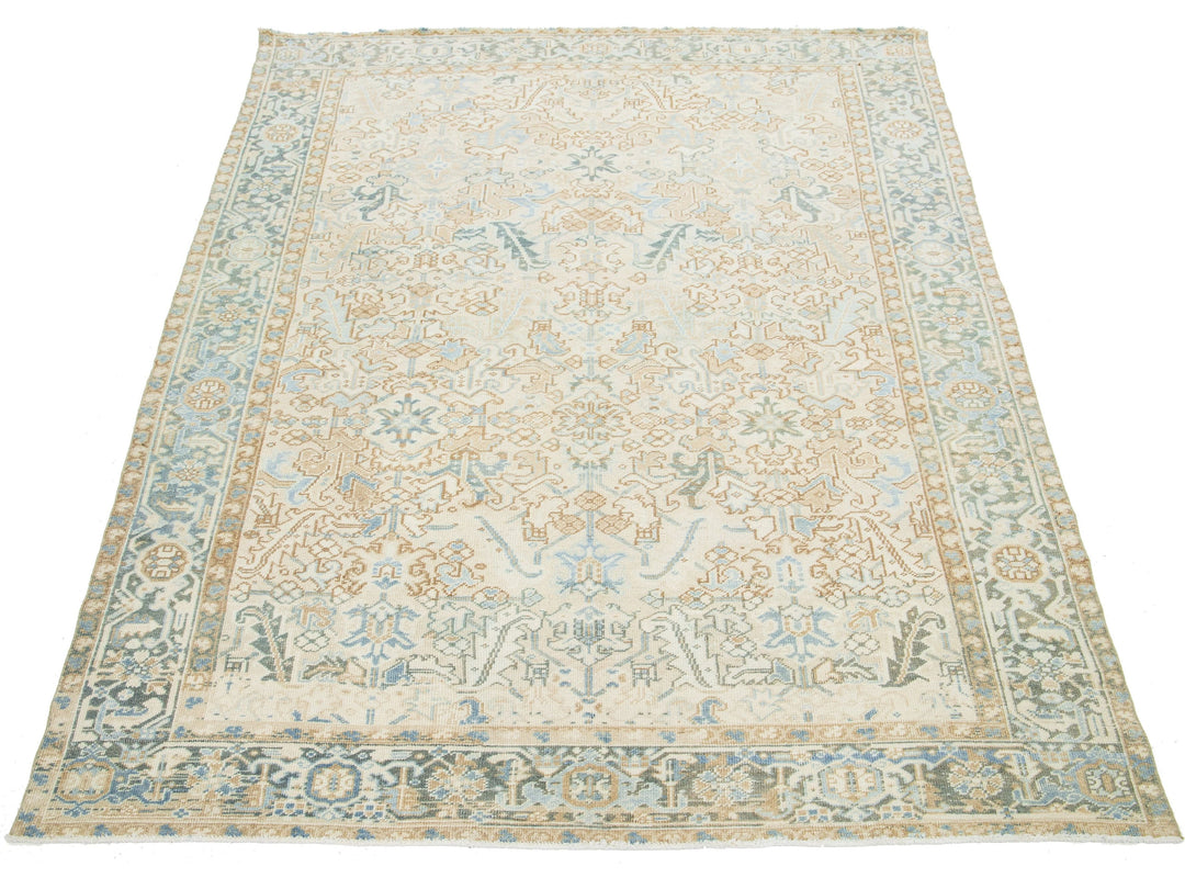 Antique Heriz Wool Rug 7 X 10