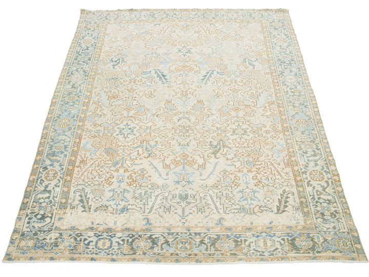 Antique Heriz Wool Rug 7 X 10