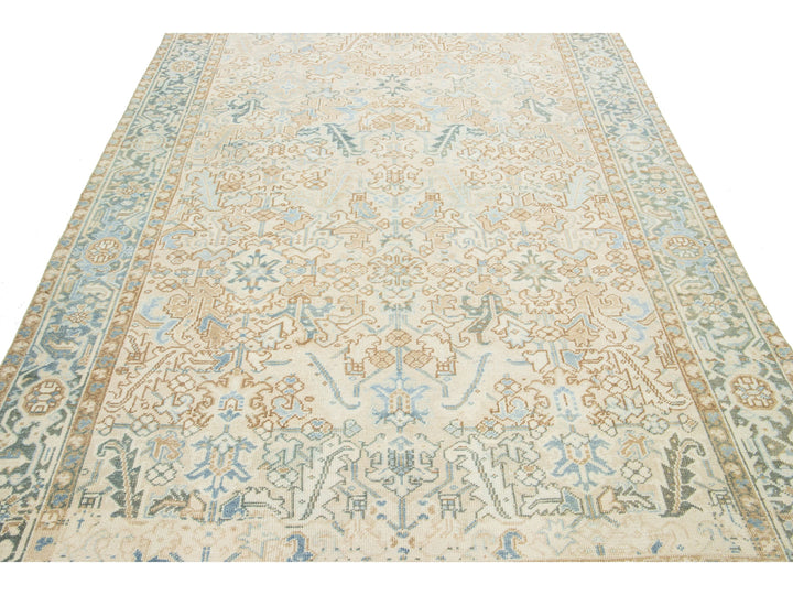 Antique Heriz Wool Rug 7 X 10