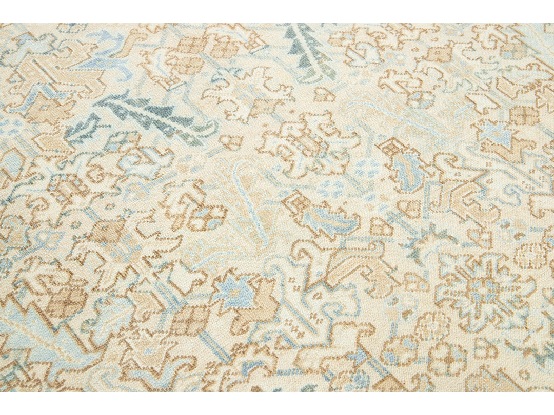 Antique Heriz Wool Rug 7 X 10