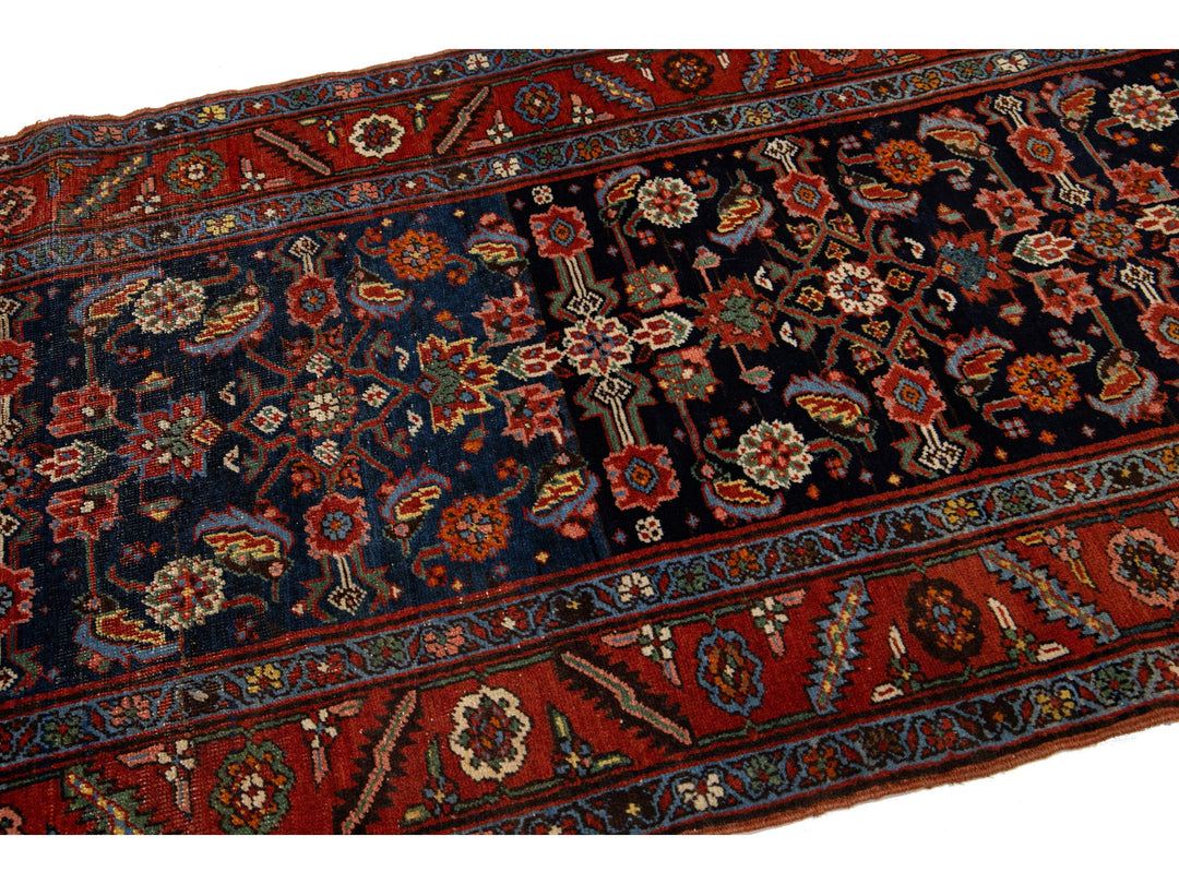 Antique Heriz Wool Runner 3 X 17