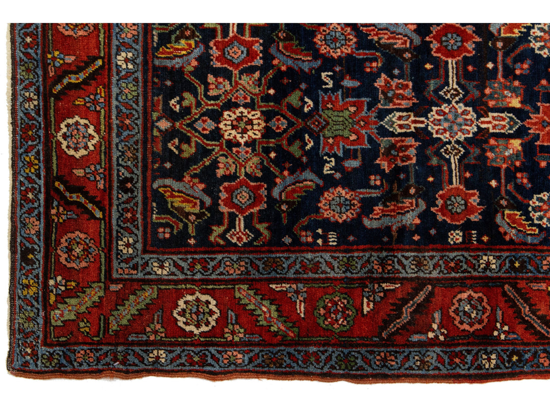 Antique Heriz Wool Runner 3 X 17