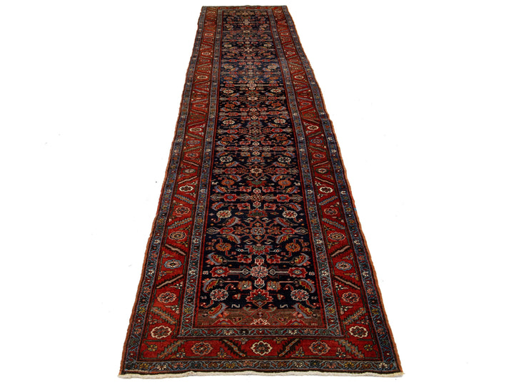 Antique Heriz Wool Runner 3 X 17