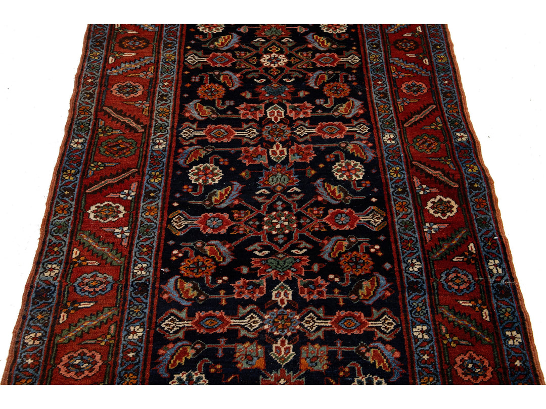 Antique Heriz Wool Runner 3 X 17