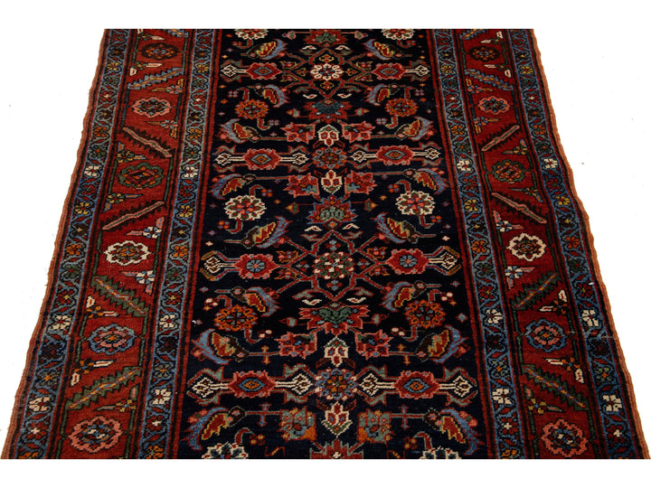 Antique Heriz Wool Runner 3 X 17