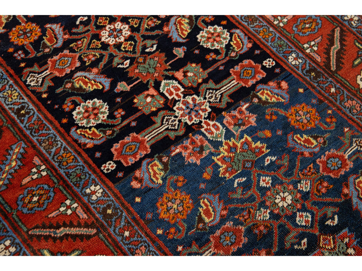 Antique Heriz Wool Runner 3 X 17