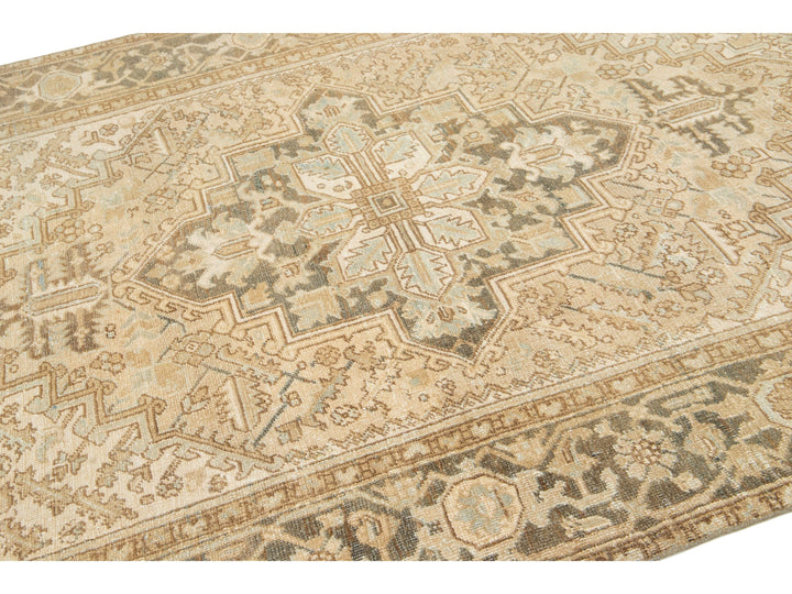 Antique Heriz Wool Rug 6 X 9