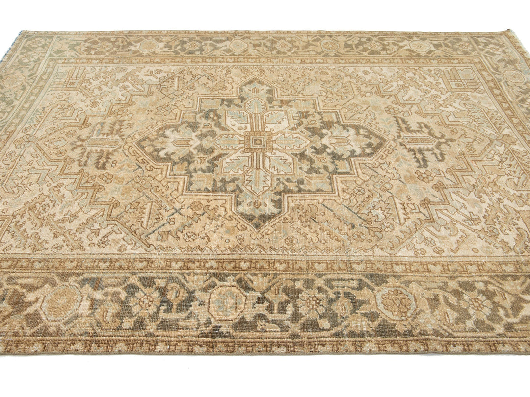Antique Heriz Wool Rug 6 X 9