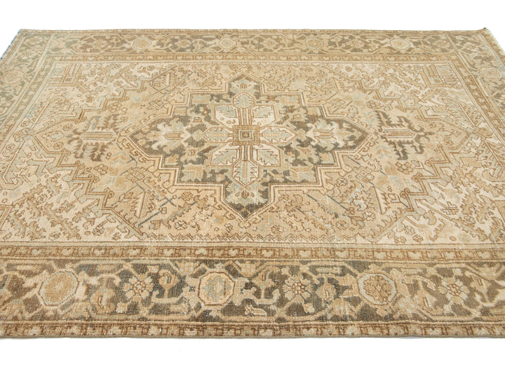 Antique Heriz Wool Rug 6 X 9