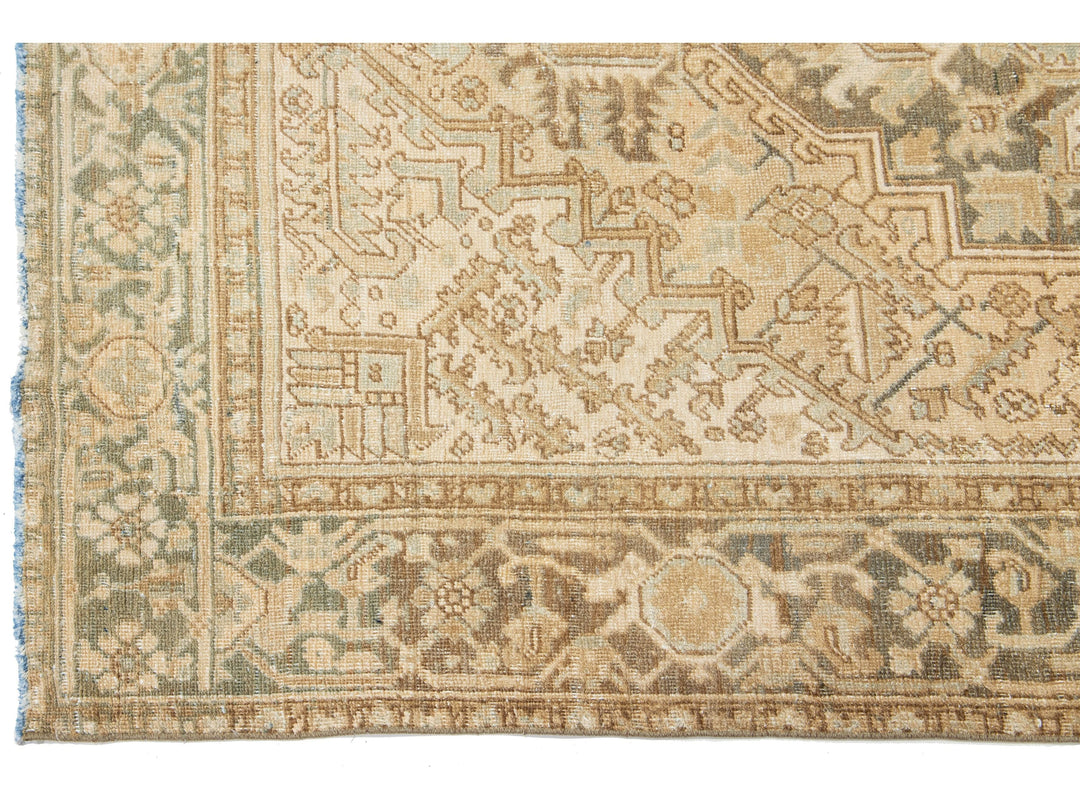 Antique Heriz Wool Rug 6 X 9