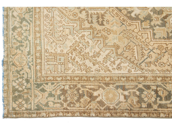 Antique Heriz Wool Rug 6 X 9