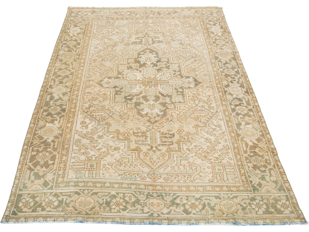 Antique Heriz Wool Rug 6 X 9