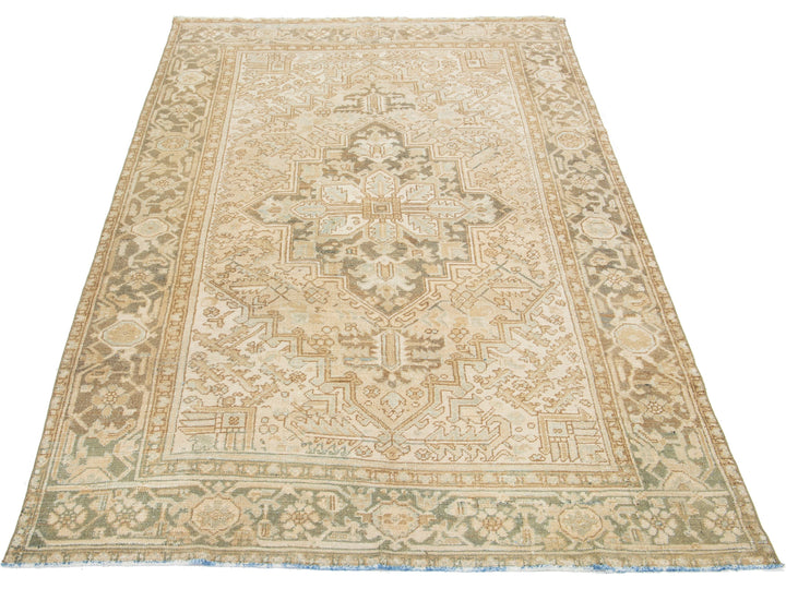 Antique Heriz Wool Rug 6 X 9