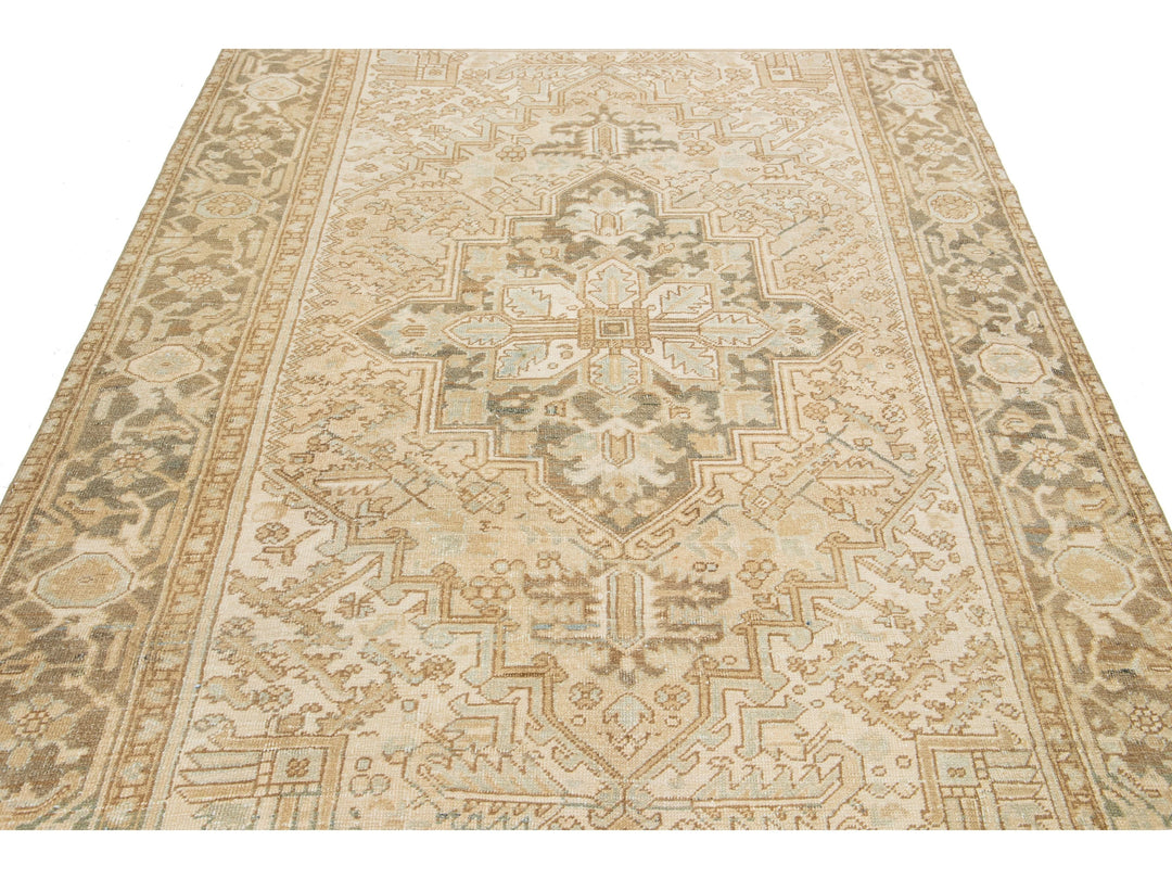 Antique Heriz Wool Rug 6 X 9