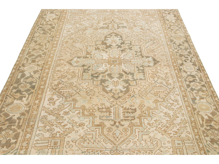 Antique Heriz Wool Rug 6 X 9