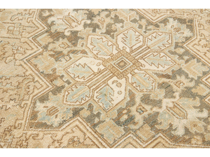 Antique Heriz Wool Rug 6 X 9