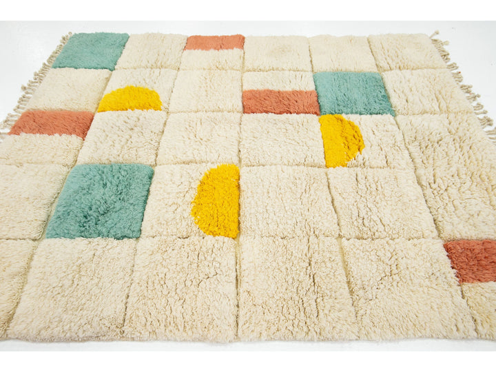 Modern Moroccan Wool Rug 5 X 6