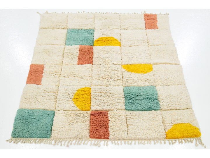Modern Moroccan Wool Rug 5 X 6