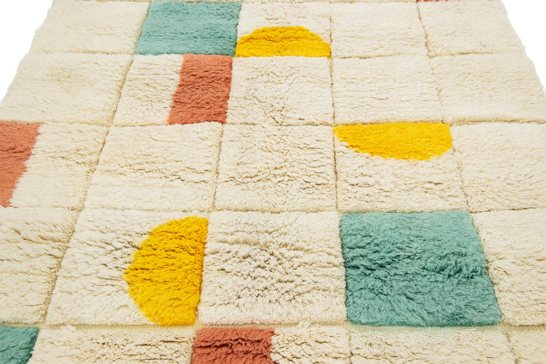 Modern Moroccan Wool Rug 5 X 6