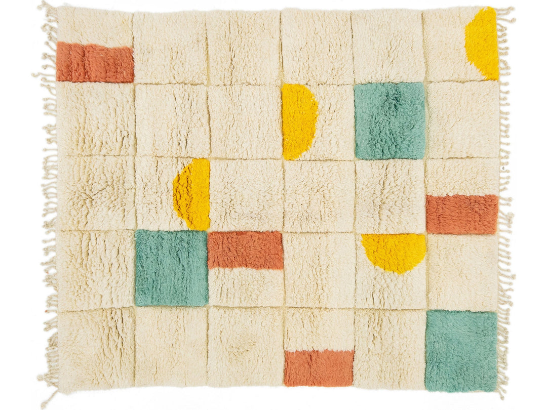 Modern Moroccan Wool Rug 5 X 6