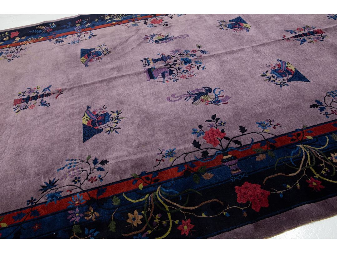 Antique Peking Chinese Wool Rug 9 X 15