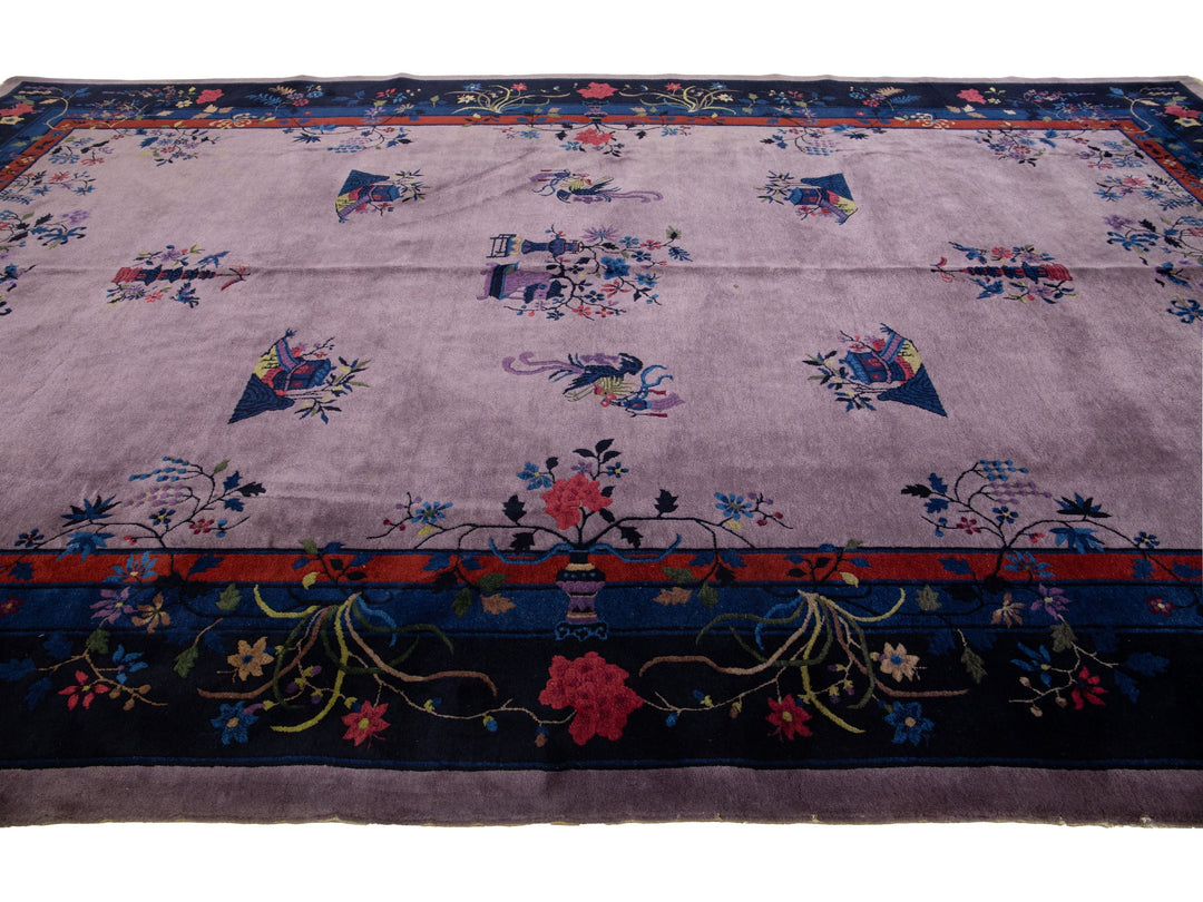 Antique Peking Chinese Wool Rug 9 X 15