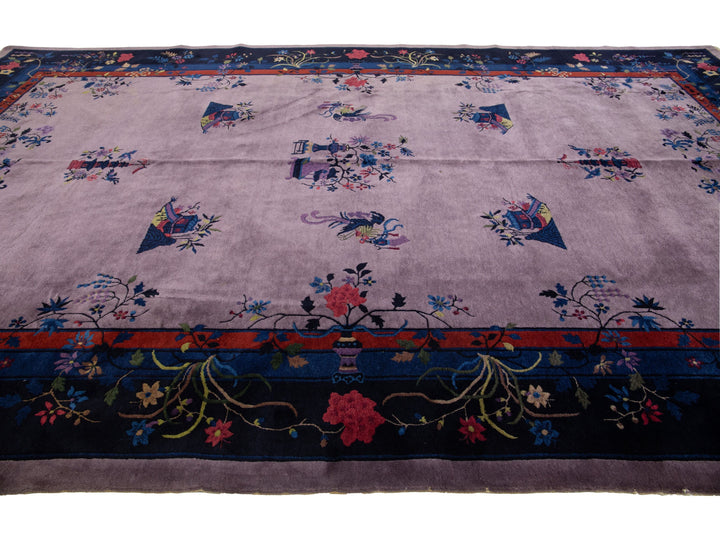 Antique Peking Chinese Wool Rug 9 X 15