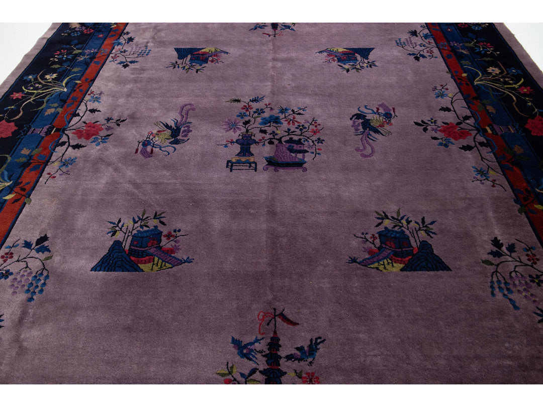 Antique Peking Chinese Wool Rug 9 X 15