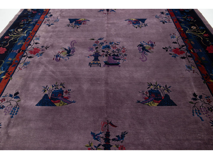 Antique Peking Chinese Wool Rug 9 X 15