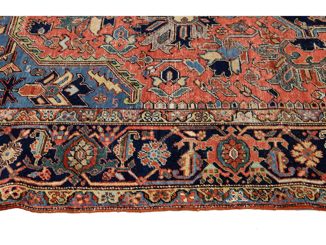 Antique Persian Heriz  Wool Rug 8 x 12