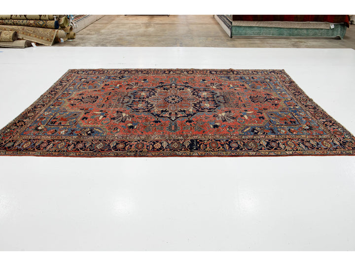 Antique Persian Heriz  Wool Rug 8 x 12