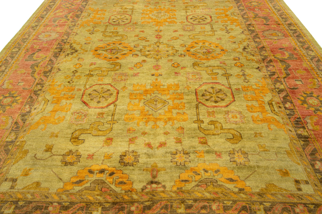 Vintage Turkish Oushak Wool Rug 10 X 14