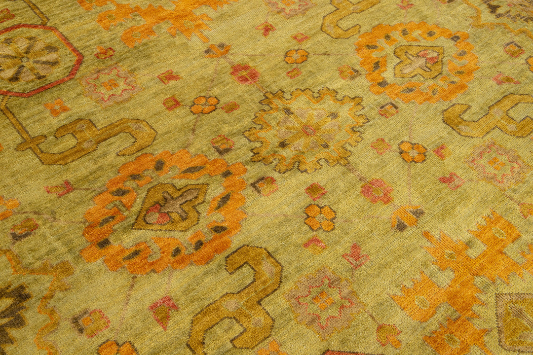 Vintage Turkish Oushak Wool Rug 10 X 14