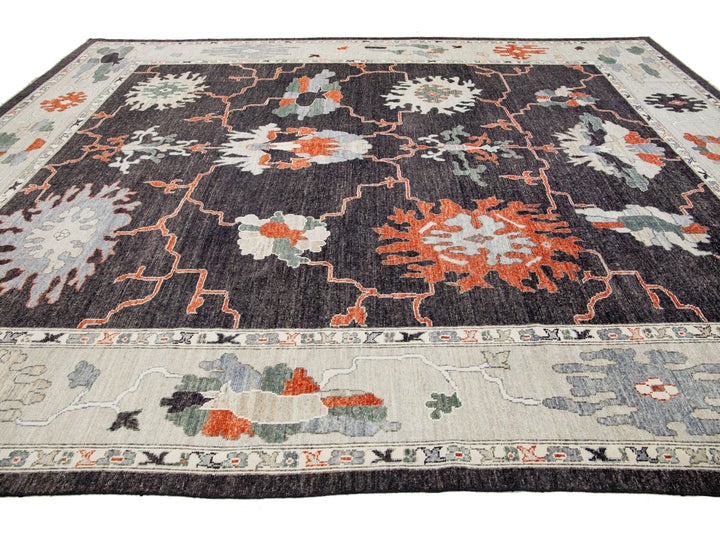 Modern Turkish Oushak Wool Rug 12 X 15