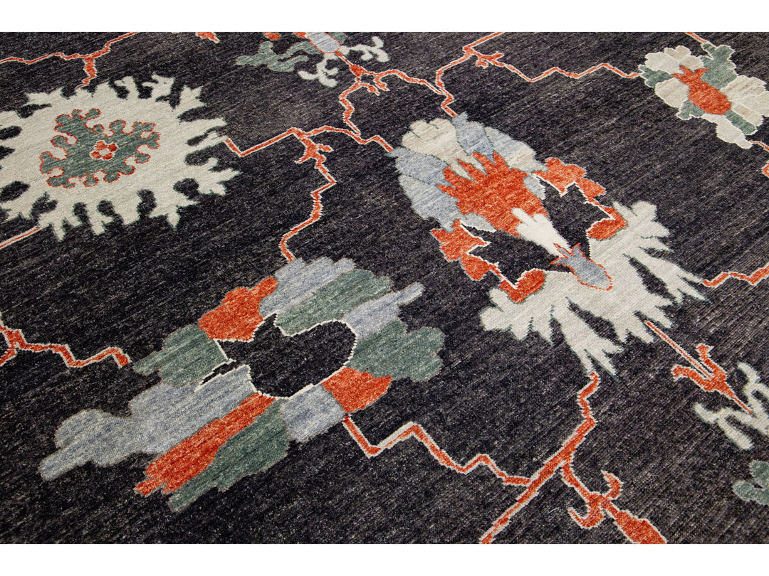 Modern Turkish Oushak Wool Rug 12 X 15