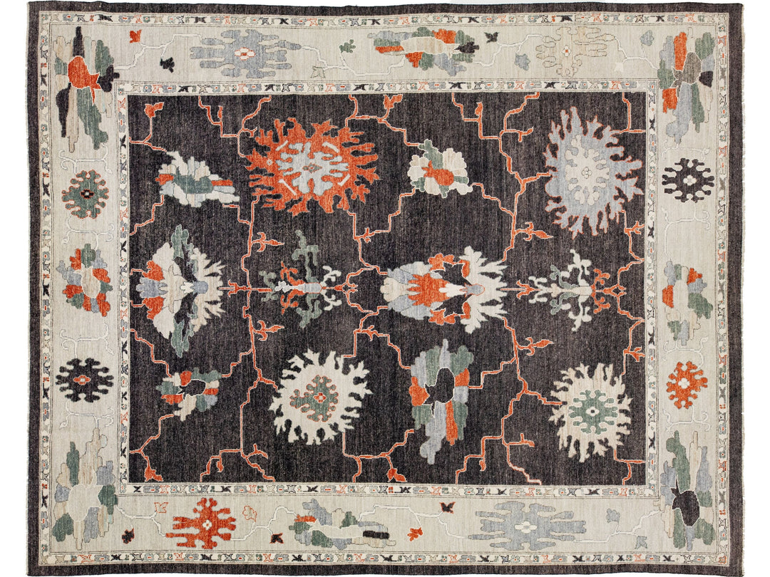 Modern Turkish Oushak Wool Rug 12 X 15