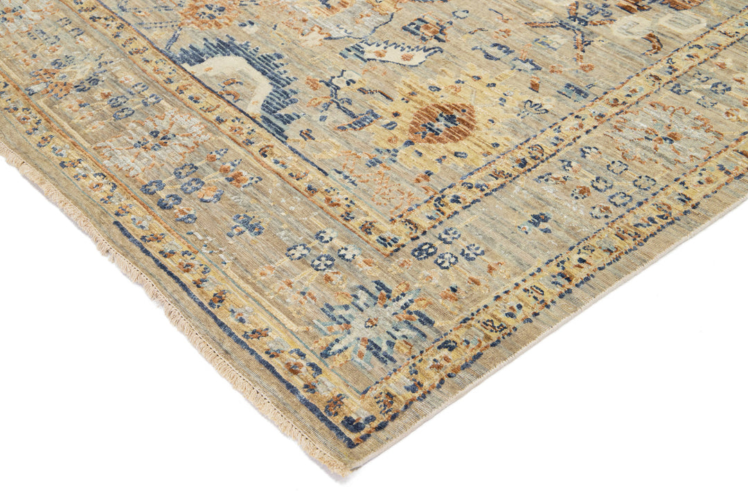 Modern Indian Wool and Silk Rug 8 X 10
