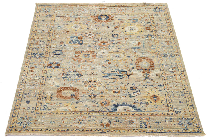 Modern Indian Wool and Silk Rug 8 X 10