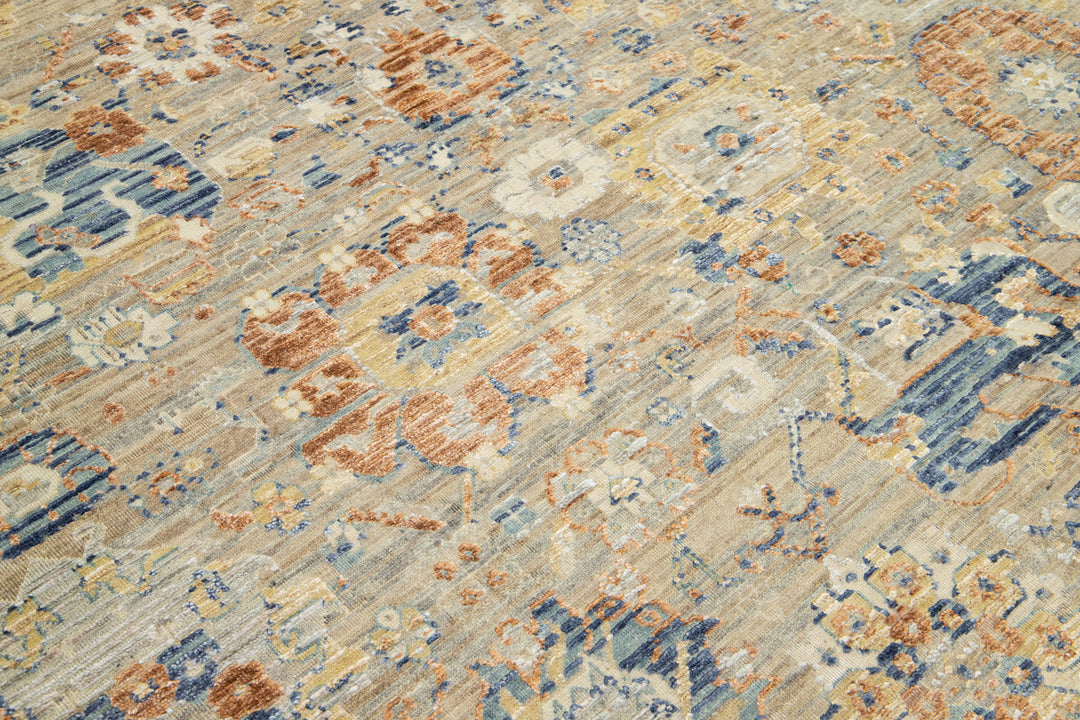 Modern Indian Wool and Silk Rug 8 X 10