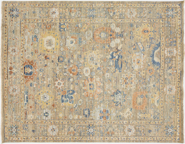 Modern Indian Wool and Silk Rug 8 X 10
