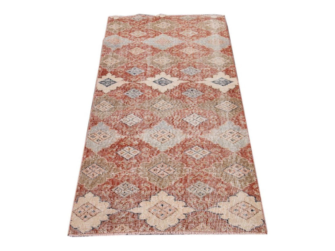 Vintage Turkish Scatter Wool Rug 3 X 5