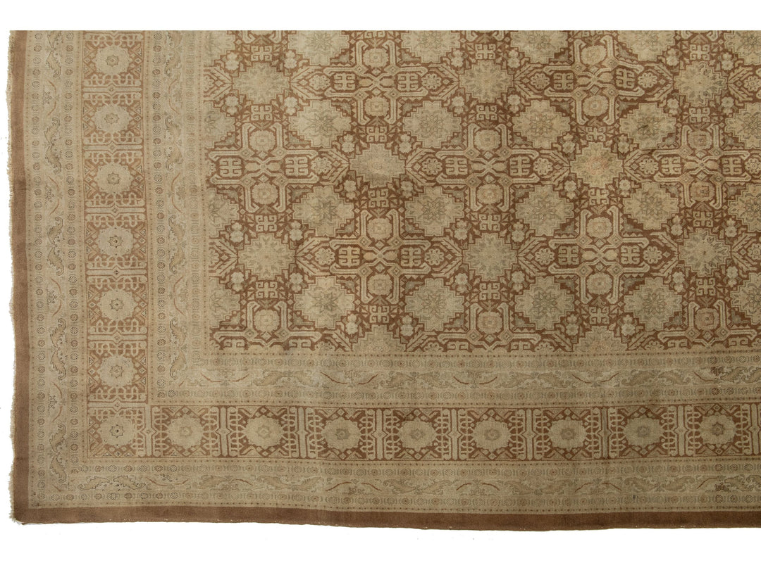Antique Tabriz Wool Rug 10 X 13