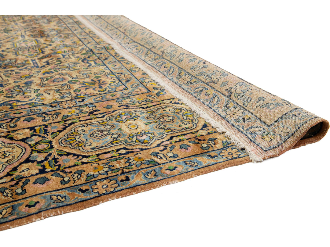 Antique Kerman Wool Rug 11 X 14