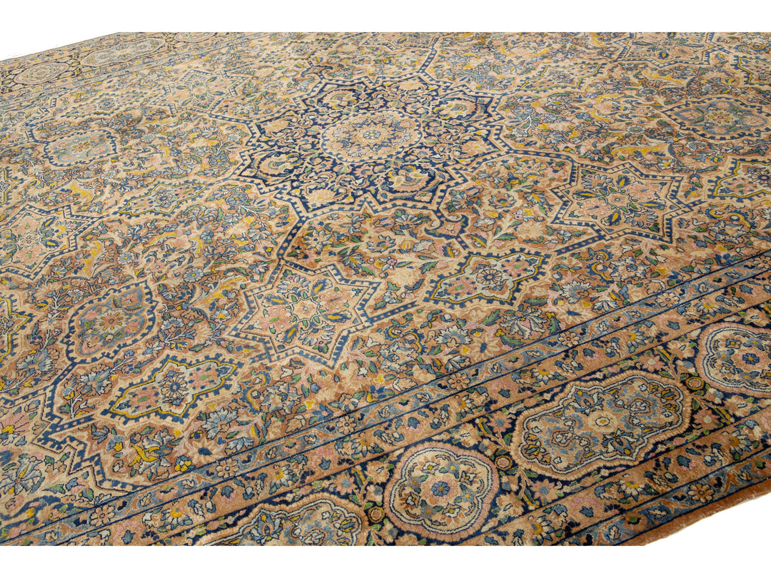 Antique Kerman Wool Rug 11 X 14